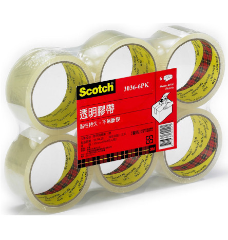 【3M】平面封箱膠帶(48mm*40碼*6捲)